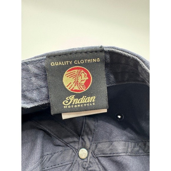 Indian Motorcycle adjustable baseball cap in dark navy blue - Picture 4 of 6